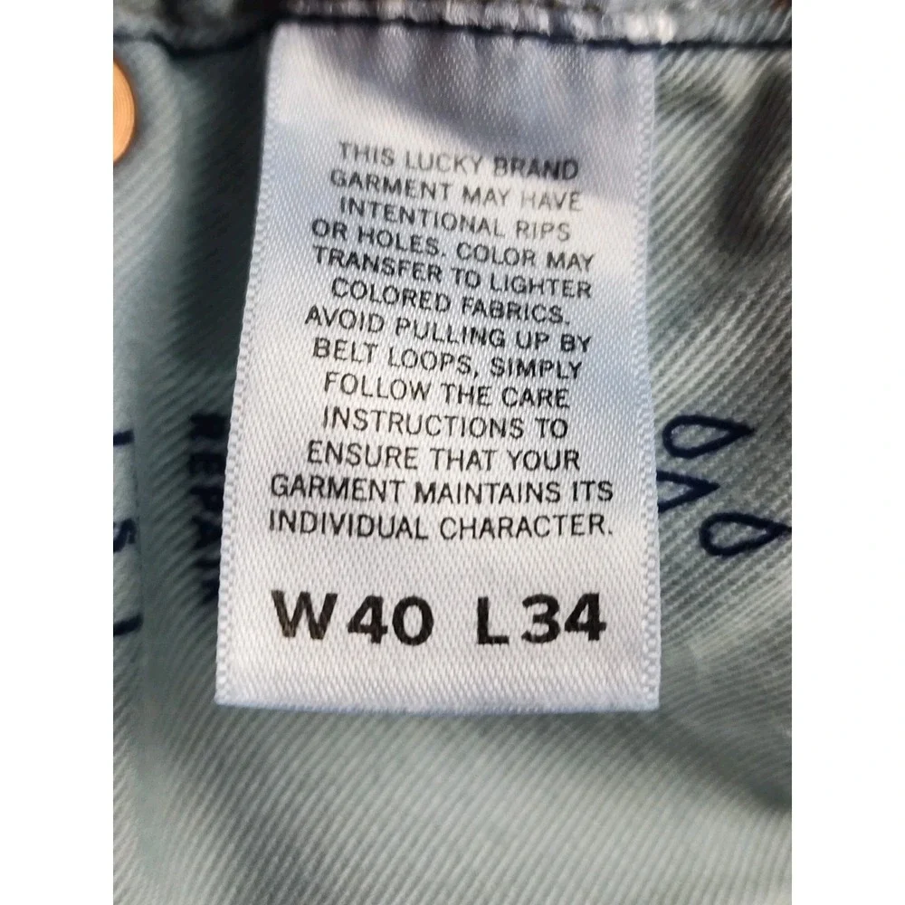 Lucky Brand 363 Vintage Straight Blue Jeans Mens 40x34 Dark Wash Denim